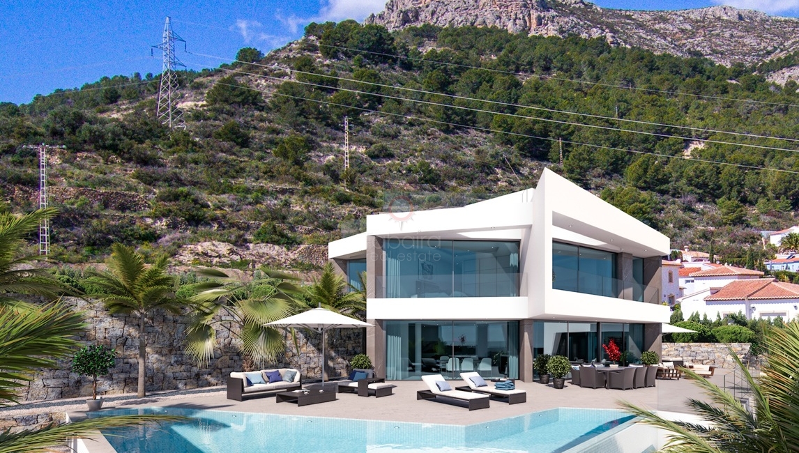 Nieuwbouw villa met zeezicht te koop in Cucarres Calpe