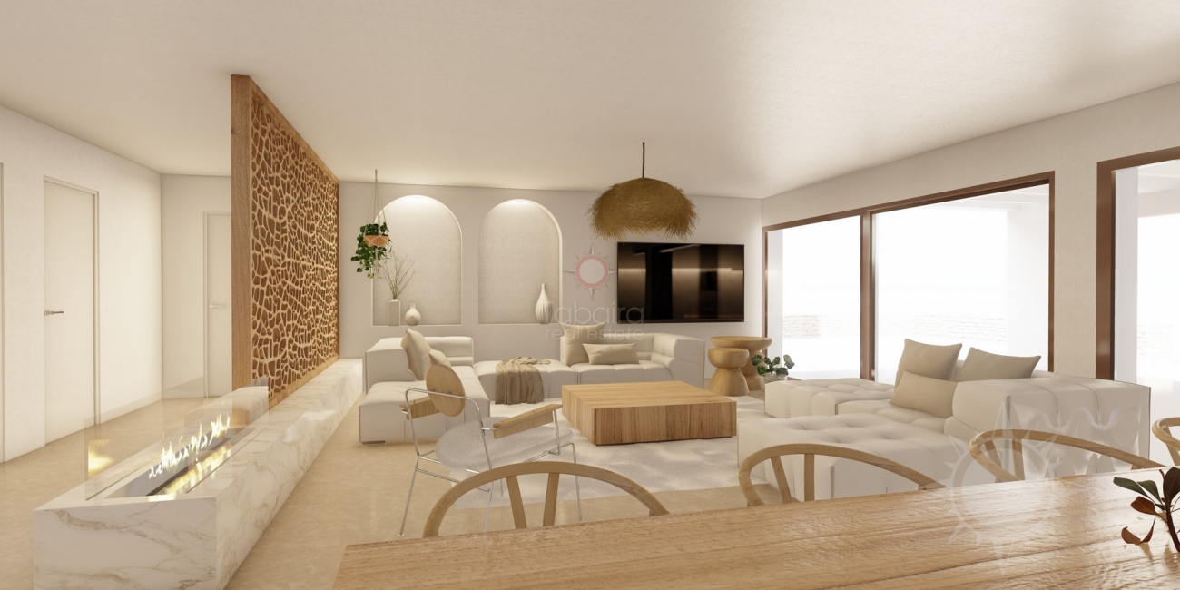 Exclusieve villa in Ibiza-stijl te koop in Moraira